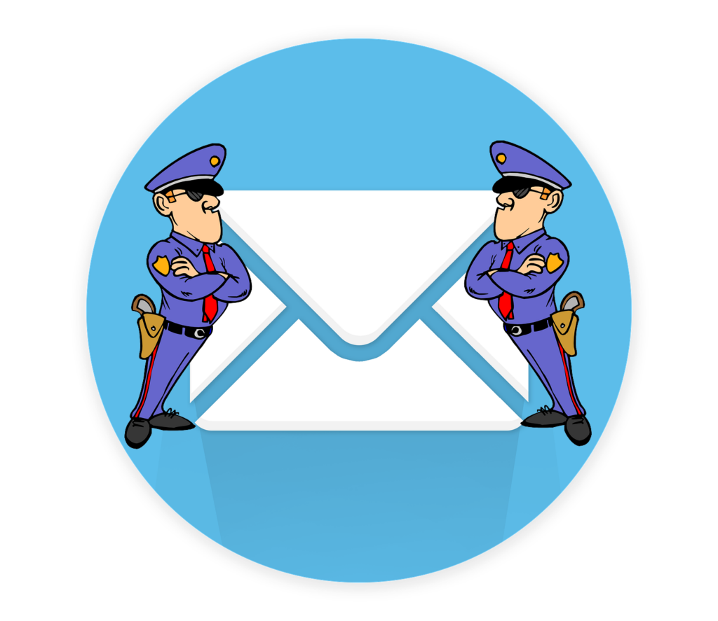 Two Policeman watching email